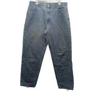 Vtg LEVIS 560 Relaxed Fit Zipper‎ Fly Blue Jean Denim Size: SM Aged & Distressed